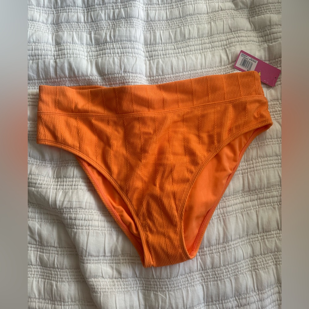 Bright Orange High-Waisted Bikini Bottom